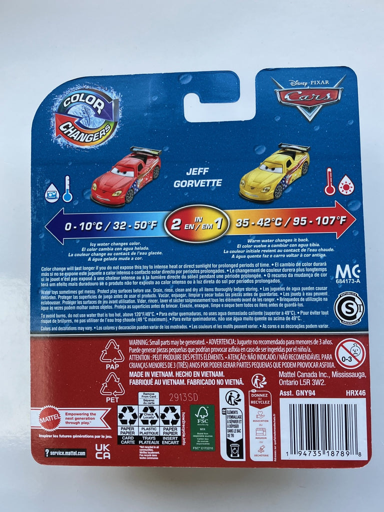 DISNEY CARS Colour Changer Jeff Gorvette Gemdans