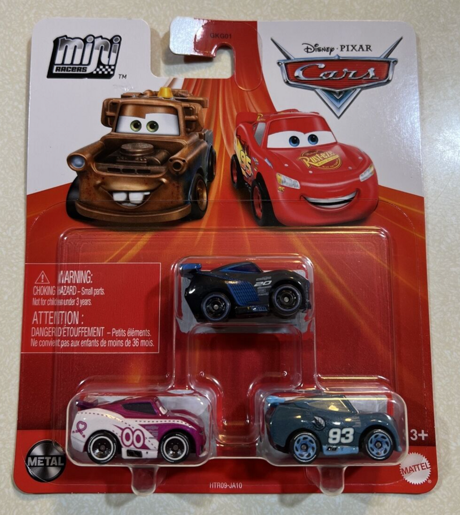 DISNEY CARS Mini Racers set of 3 with Jackson Nick Shift Flip Dover Gemdans
