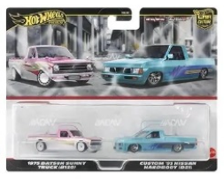 HOT WHEELS DIECAST - 2 pack - 1975 Datsun Sunny Truck - Custom 93 Nissan Hardbody