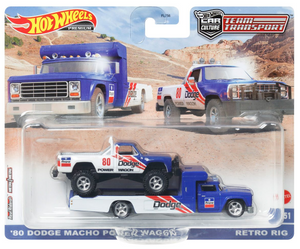 HOT WHEELS DIECAST - Team Transport 80 Dodge Macho Power Wagon Retro Rig