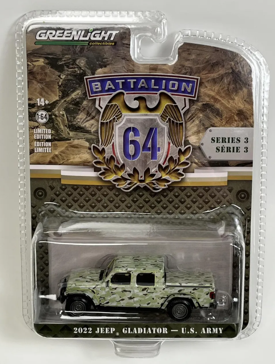 GREENLIGHT DIECAST - Battalion 64 - 2022 Jeep Gladiator US Army