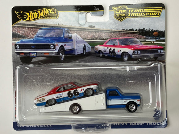 HOT WHEELS DIECAST - Team Transport 66 Chevelle 72 Chevy Ramp Truck