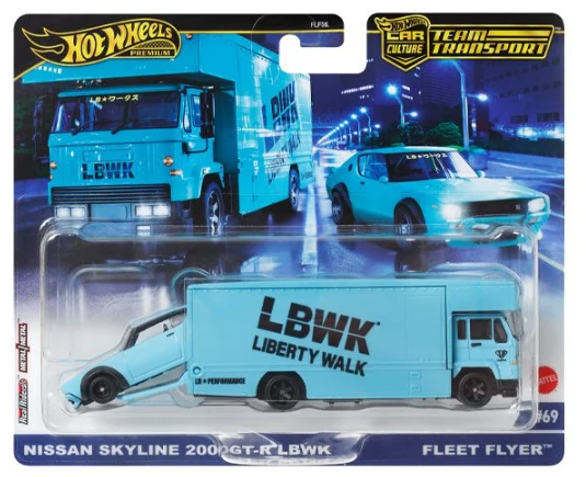 HOT WHEELS DIECAST - Team Transport Nissan Skyline 2000GT-R LBWK - Fleet Flyer