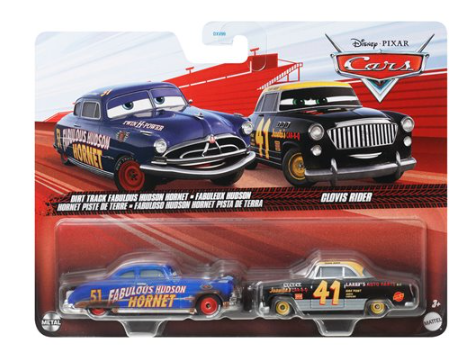 DISNEY CARS 3 DIECAST - Dirt Track Hudson Hornet and Clovis Rider