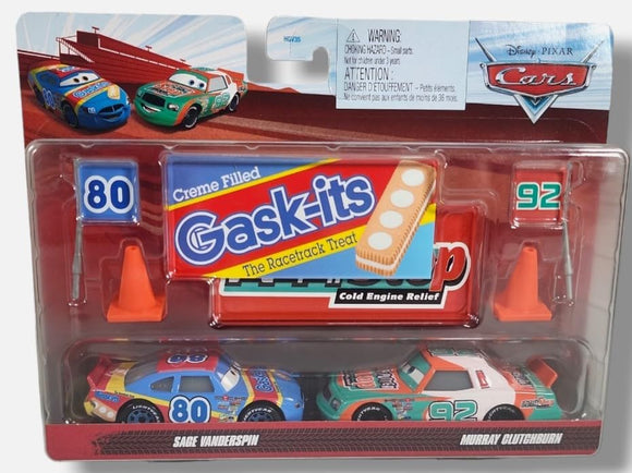 DISNEY CARS DIECAST - Sage Vanderspin and Murray Clutchburn with signs