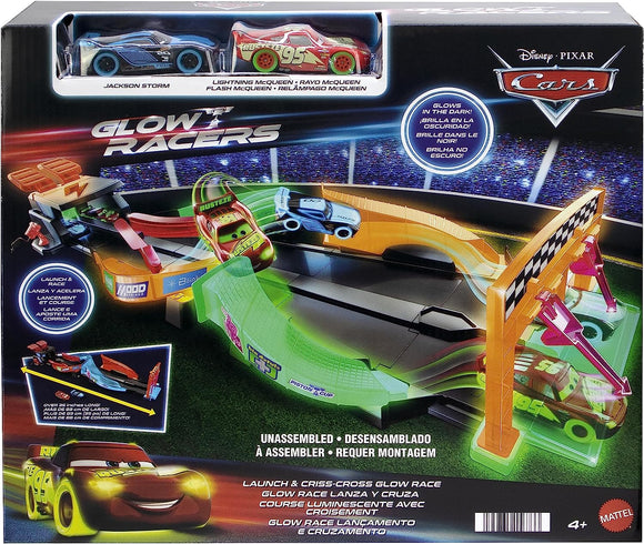 DISNEY CARS Glow Racers - Launch and Criss-Cross Glow Race Playset