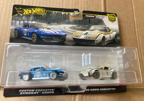 HOT WHEELS DIECAST - Corvette 2 pack - Custom Stingray Coupe 69 Copo