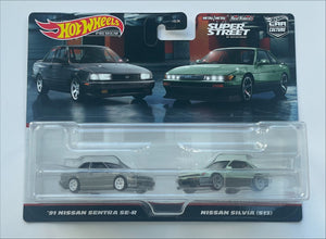 HOT WHEELS DIECAST - Nissan 2 pack - 91 Sentra SE-R Silvia S13