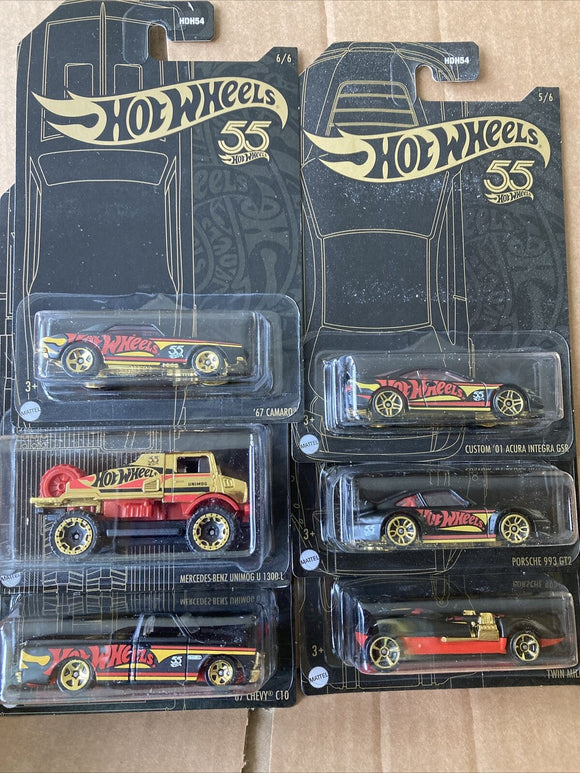 HOT WHEELS DIECAST - Black and Yellow 2023 Series Set Of 6