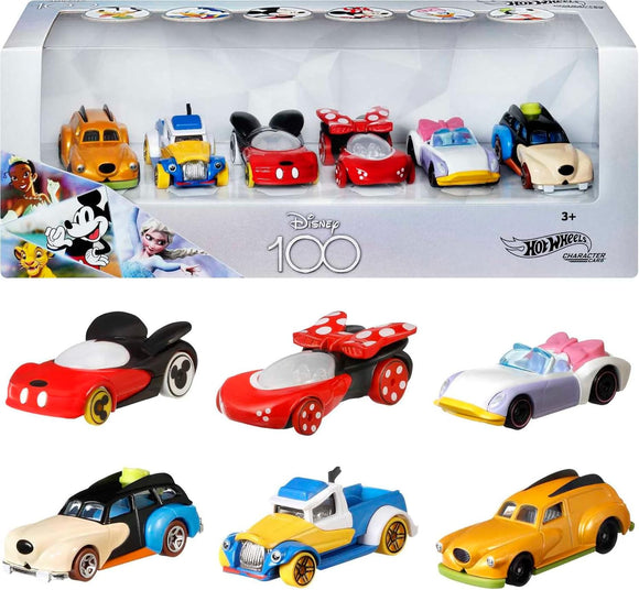 HOT WHEELS DIECAST - Character Cars - Disney 100 box set of 6