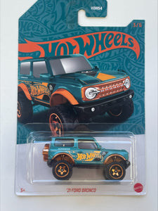 HOT WHEELS DIECAST - Green and Gold - 21 Ford Bronco