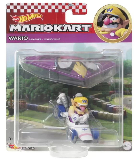 HOT WHEELS DIECAST - Mario Kart B Dasher Wario Wing