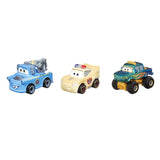DISNEY CARS Mini Racers - set of 3 with Hazard LMQ Ivy President Mater