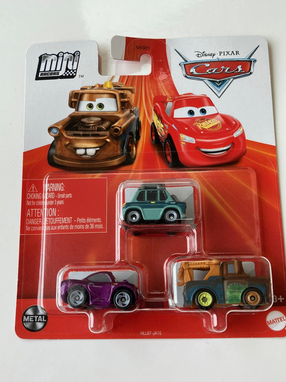 DISNEY CARS Mini Racers - set of 3 with Professor Z Holley Mater