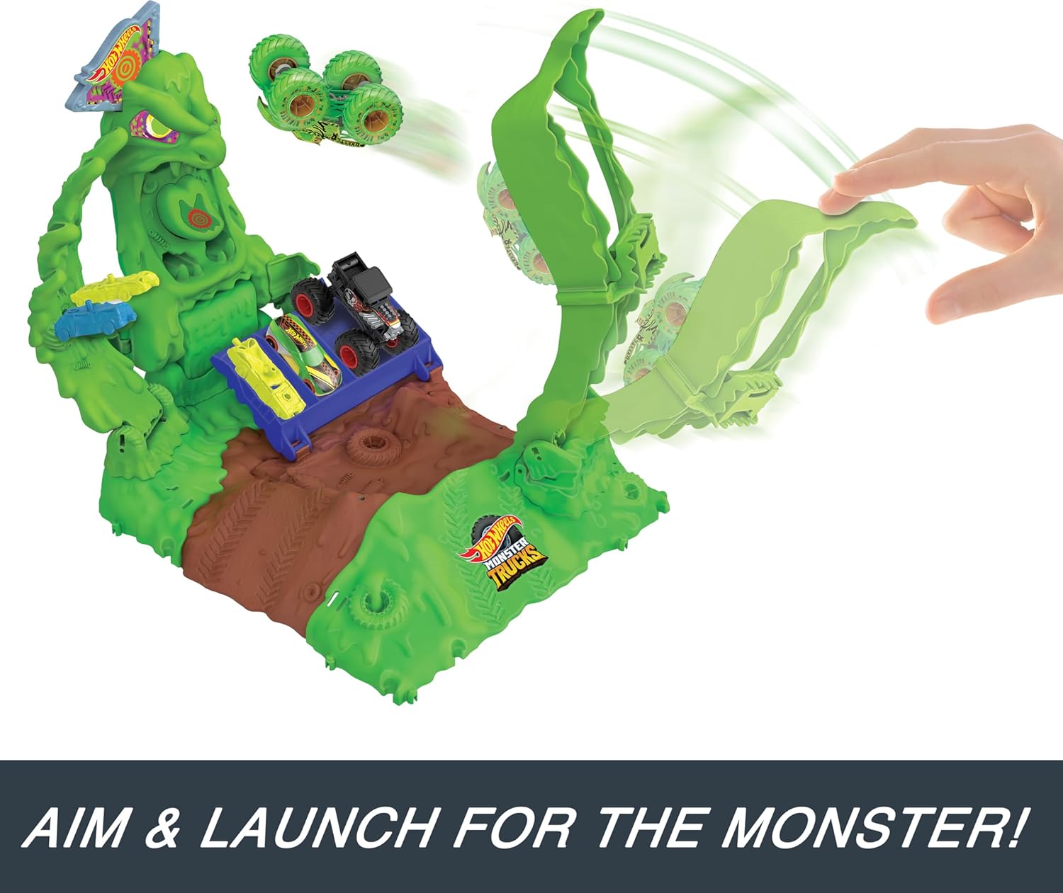 HOT WHEELS MONSTER TRUCKS - Arena Smashers Gunkster Ooze Battle