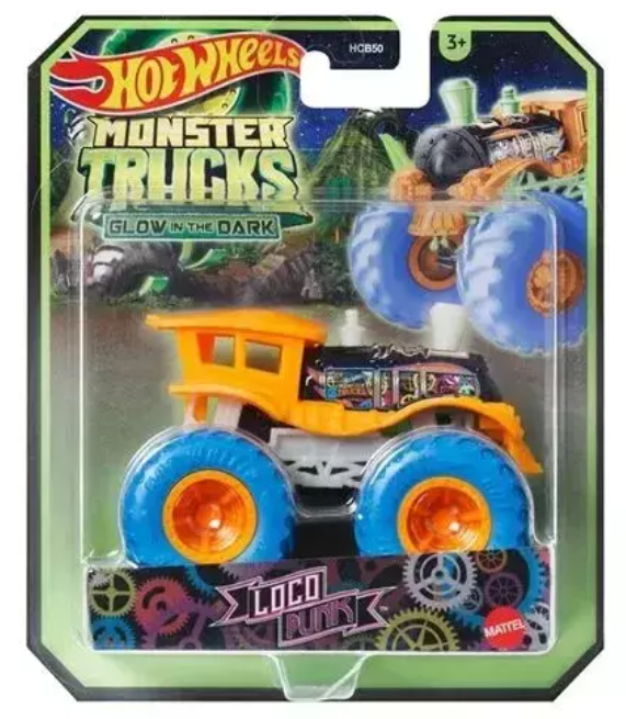 HOT WHEELS MONSTER TRUCKS - Glow in the dark - Loco Punk