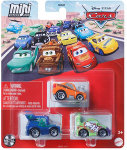 DISNEY CARS Mini Racers - set of 3 with Wingo Snot Rod DJ