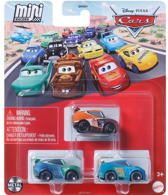 DISNEY CARS Mini Racers - set of 3 with Reverick Rotor Treadless