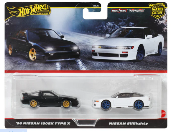 HOT WHEELS DIECAST - Nissan 2 pack - 180SX Type X - SilEighty