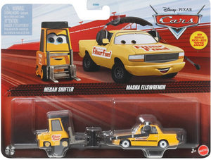 DISNEY CARS DIECAST - Fiber Fuel Crew - Masha Ellswrench and Megan Shifter