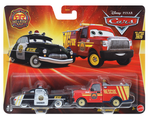 DISNEY CARS DIECAST - Race and Rescue Sheriff and Adam Roadriguez