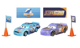 DISNEY CARS 3 DIECAST - Bobby Swift and Cal Weathers with signs