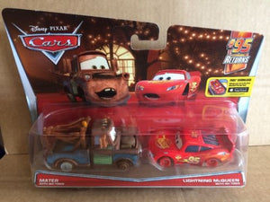 DISNEY CARS DIECAST - Mater and Lightning McQueen With No Tires