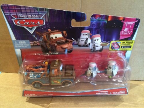 DISNEY CARS DIECAST - Mater With Allinol Cans with Edamame and Daisu Tsashimi