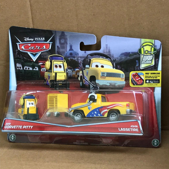 DISNEY CARS DIECAST - Jeff Gorvette Pitty and Crew Chief John Lassetire