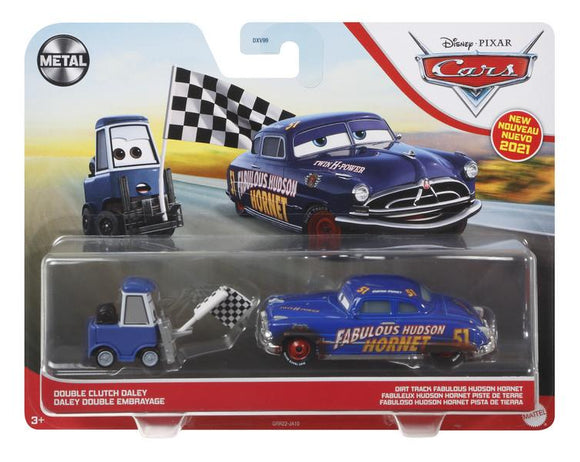 DISNEY CARS DIECAST - Double Clutch Daley and Dirt Track Hudson Hornet