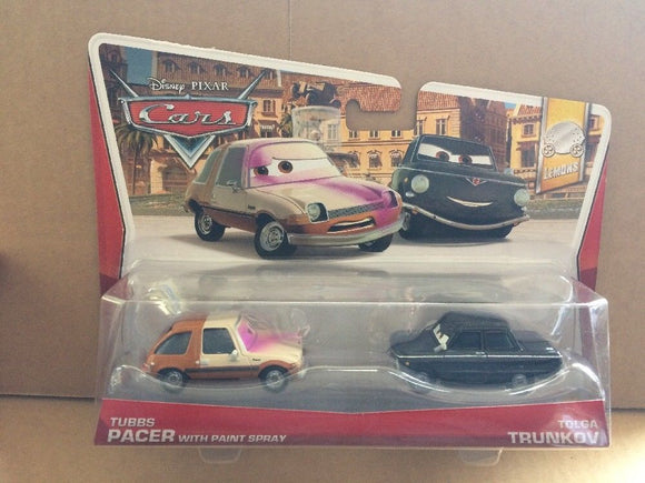 DISNEY CARS DIECAST - Tolga Trunkov and Tubbs Pacer with paint spray