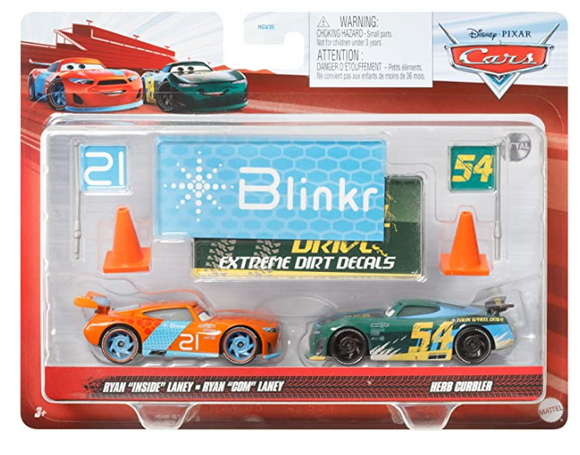 DISNEY CARS 3 DIECAST - Ryan Laney and Herb Curbler with signs