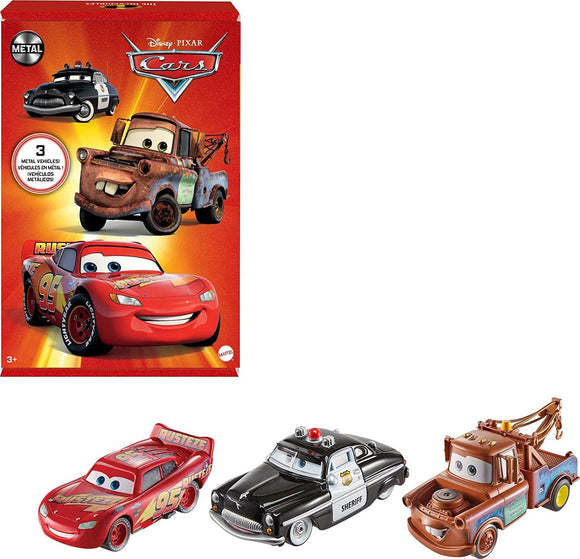 DISNEY CARS DIECAST - RS 3 Pack with Lightning Sheriff Mater
