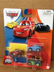 DISNEY CARS Mini Racers - set of 3 with RS LMQ Sally Mater