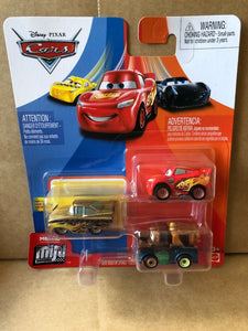 DISNEY CARS Mini Racers - set of 3 with LMQ Mater Gold Ramone