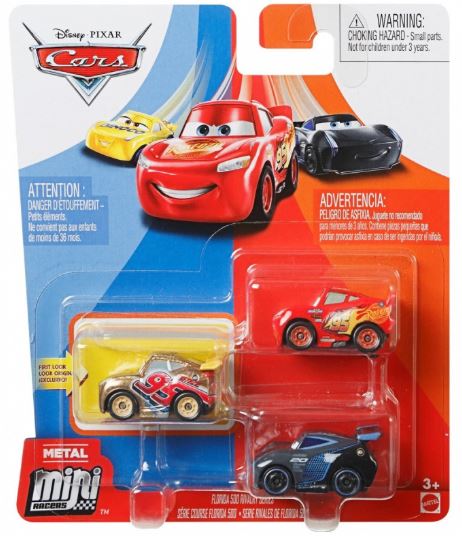 DISNEY CARS Mini Racers - set of 3 with Gold Rusteze Cruz Jackson and LMQ