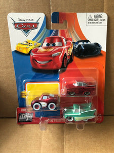 DISNEY CARS Mini Racers - set of 3 with Cruisin LMQ Flo Ramone