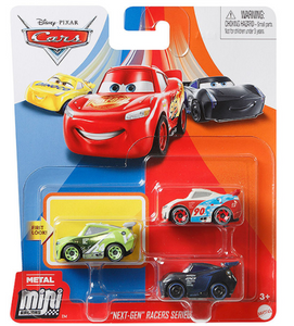 DISNEY CARS Mini Racers - set of 3 with Racelott Conrev Jackson