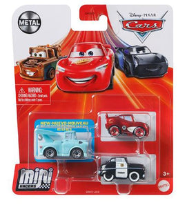 DISNEY CARS Mini Racers - set of 3 with RS Lightning Tokyo Mater Sheriff