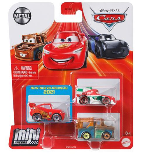 DISNEY CARS Mini Racers - set of 3 with Lightning Mater Francesco