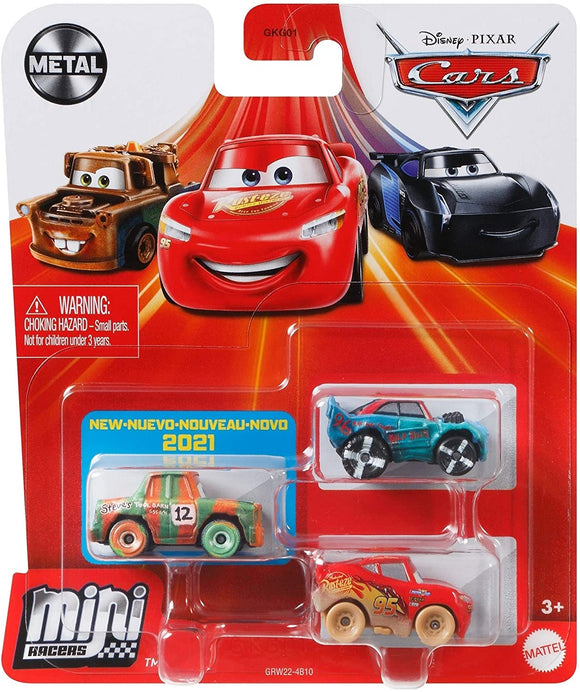 DISNEY CARS Mini Racers - set of 3 with Muddy LMQ Fishtail High Impact