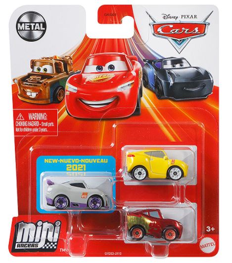 DISNEY CARS Mini Racers - set of 3 with Lightning Cruz Kurt