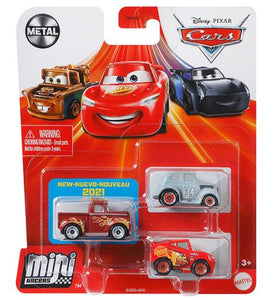 DISNEY CARS Mini Racers - set of 3 with Lightning River Scott Smokey