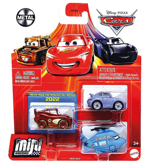 DISNEY CARS Mini Racers - set of 3 with RS Lightning Sally Helicopter ...