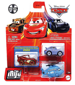 DISNEY CARS Mini Racers - set of 3 with RS Lightning Sally Helicopter