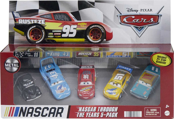 DISNEY CARS DIECAST - Nascar through the ages 5 pack