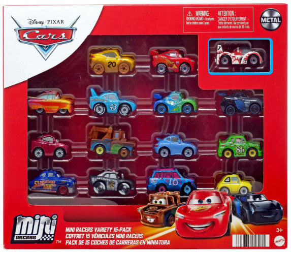 DISNEY CARS Mini Racers - Variety 15 Pack