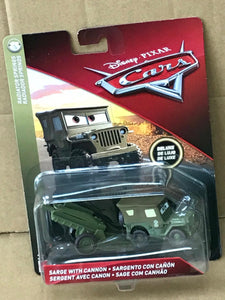 DISNEY CARS DELUXE DIECAST - Sarge with Cannon