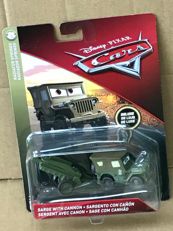 DISNEY CARS DELUXE DIECAST - Sarge with Cannon