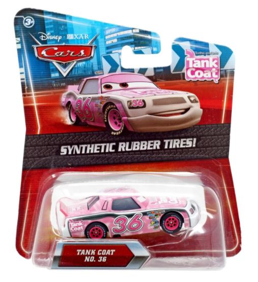 DISNEY CARS DIECAST - Tank Coat No. 36 with Synthetic Rubber Tires
